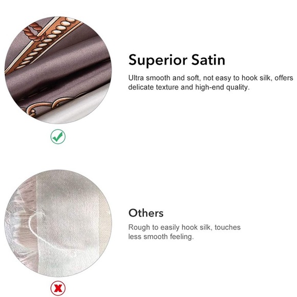 Satin Square Scarves Neck Hair Head Scarf 2 for 30 - Picture 8 of 8